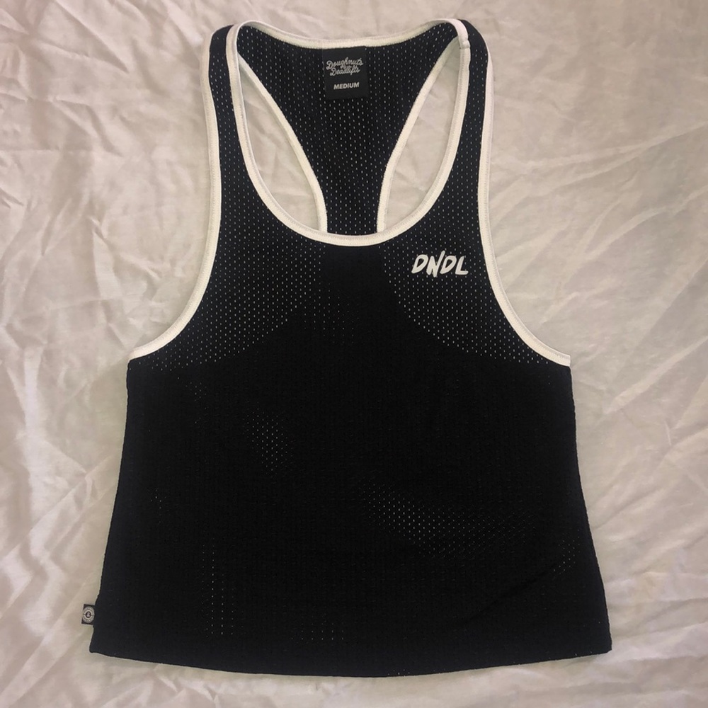 Mesh Doughnuts & Deadlifts racerback tank